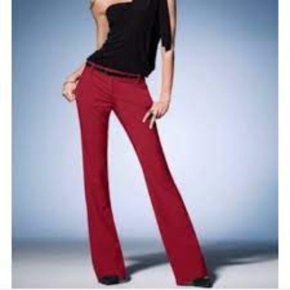 Victoria’s Secret Red Velvet Flare Christie Fit Pants 8 NWOT - Picture 1 of 9